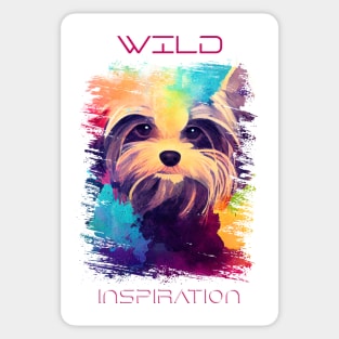 Yorkshire Terrier Dog Wild Nature Animal Colors Art Painting Sticker